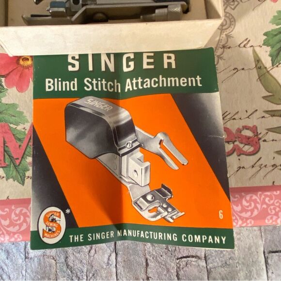 Singer Sewing Machine Blind Stitch Attachment Vintage Original Box Instructions - Picture 10 of 10